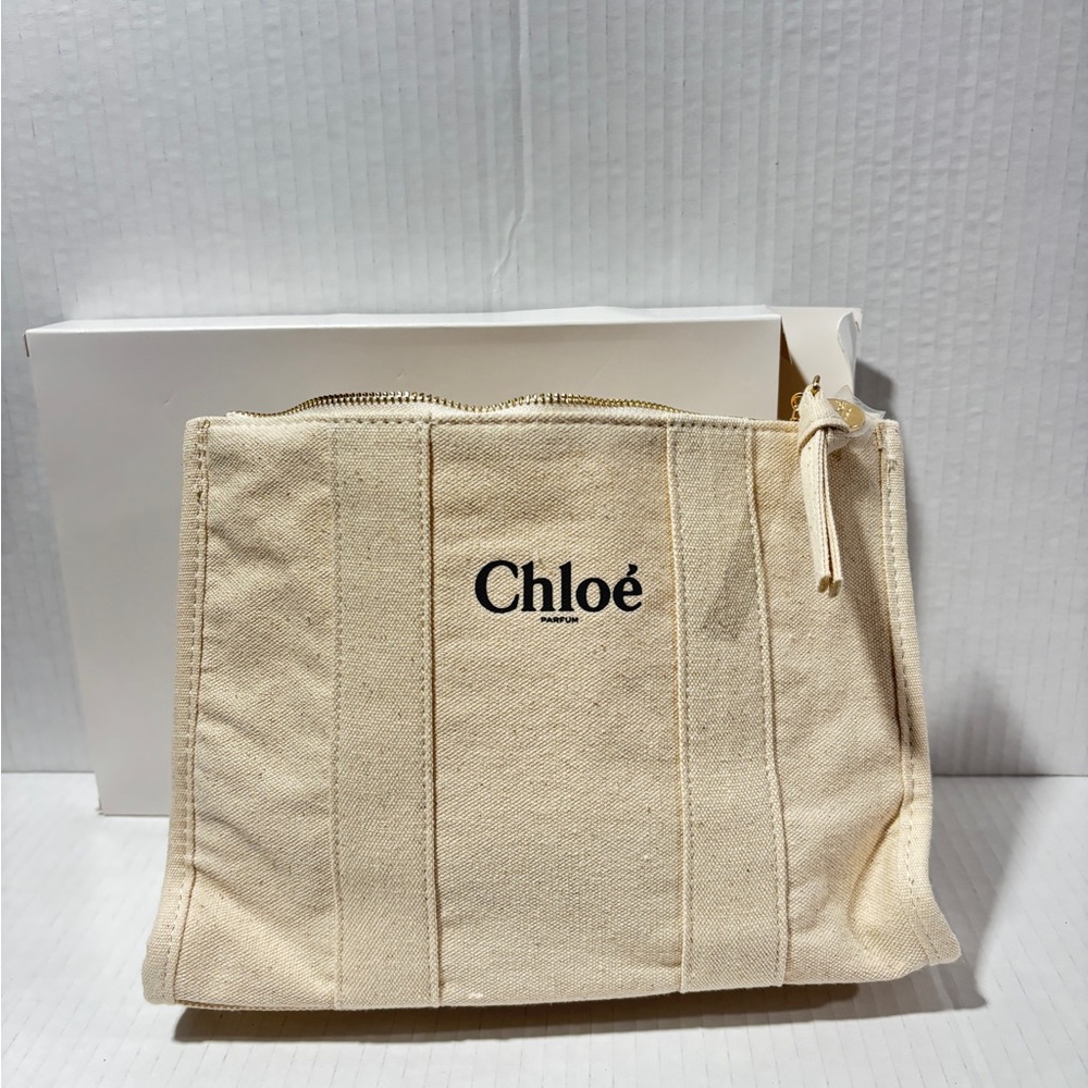 Chloé Cream Canvas Pouch